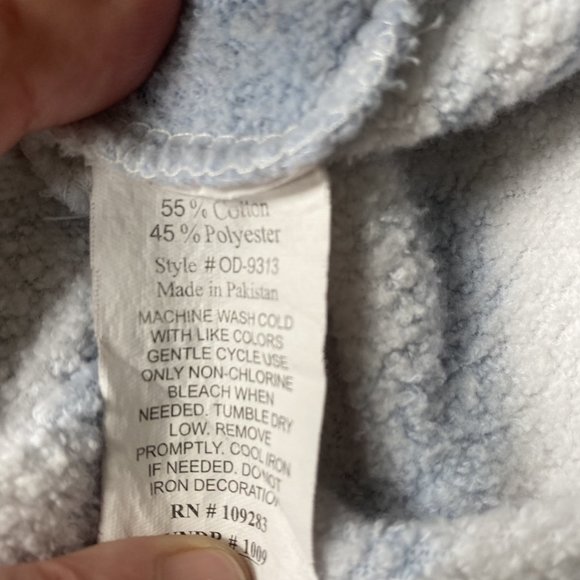 Ocean Drive Tie Dye Hooded Sweatshirt with Front Pockets Blue/White Size M - Picture 3 of 8